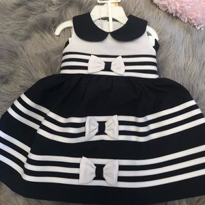 Navy Blue and White Bow Dress
